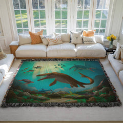 Prehistoric Predator Ocean Blanket